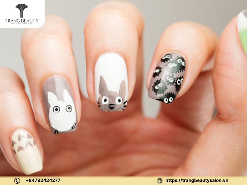 Mẫu nail Totoro đáng yêu