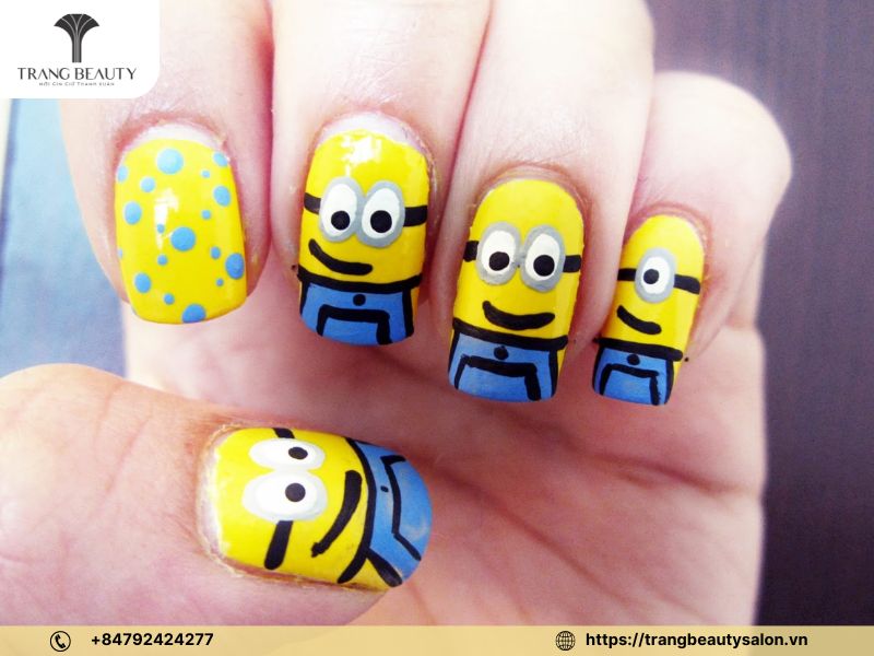 Kiểu nail Minion sinh động