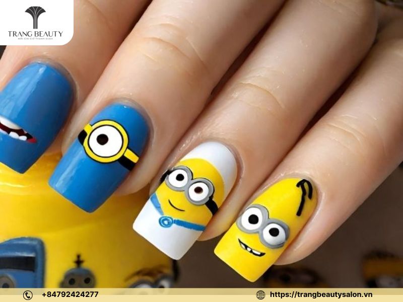 Kiểu nail Minion sinh động