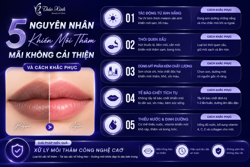 5 Nguyên Nhân Khiến Môi Thâm Mãi Không Cải Thiện Và Cách Khắc Phục 3