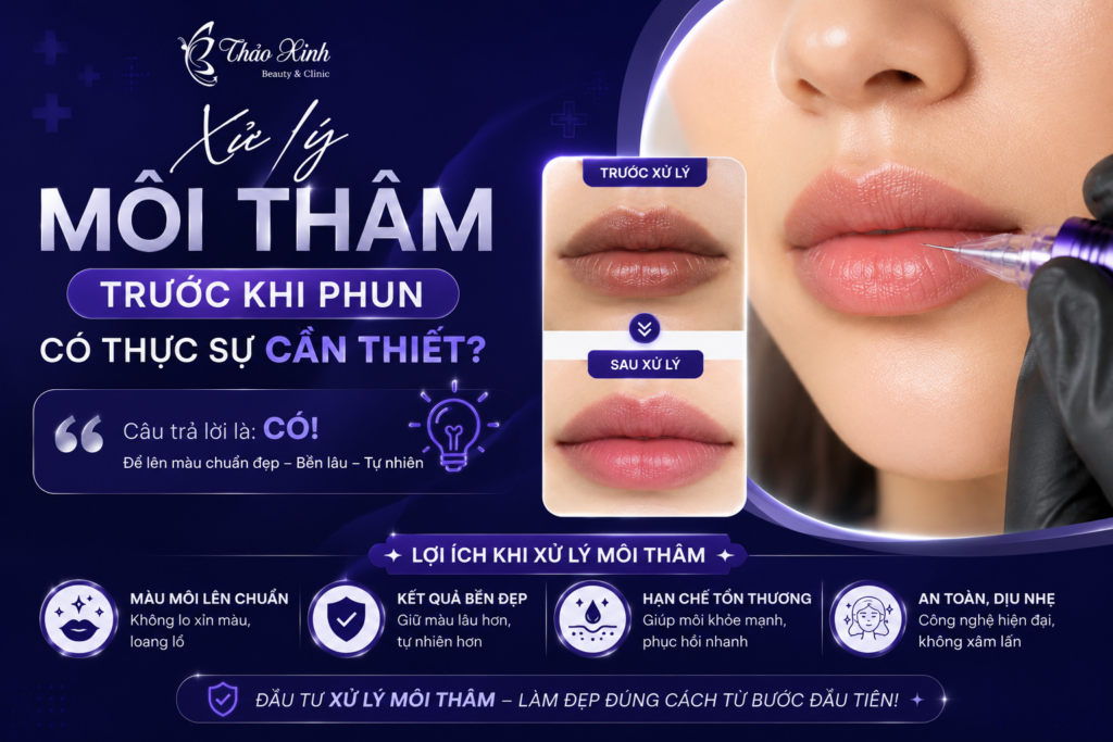 Xử Lý Môi Thâm Trước Khi Phun Có Thực Sự Cần Thiết? Giải Đáp Từ Phòng Khám Thảo Xinh 2