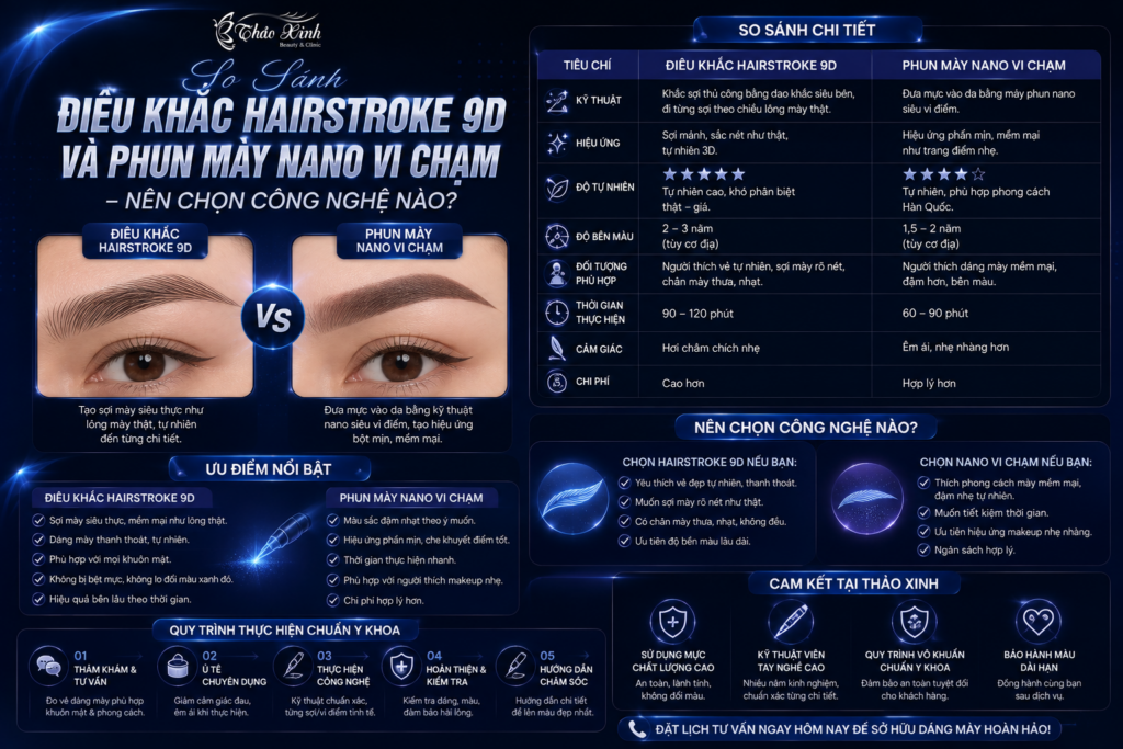 So Sánh Điêu Khắc HairStroke 9D Và Phun Mày Nano Vi Chạm – Nên Chọn Công Nghệ Nào? 2