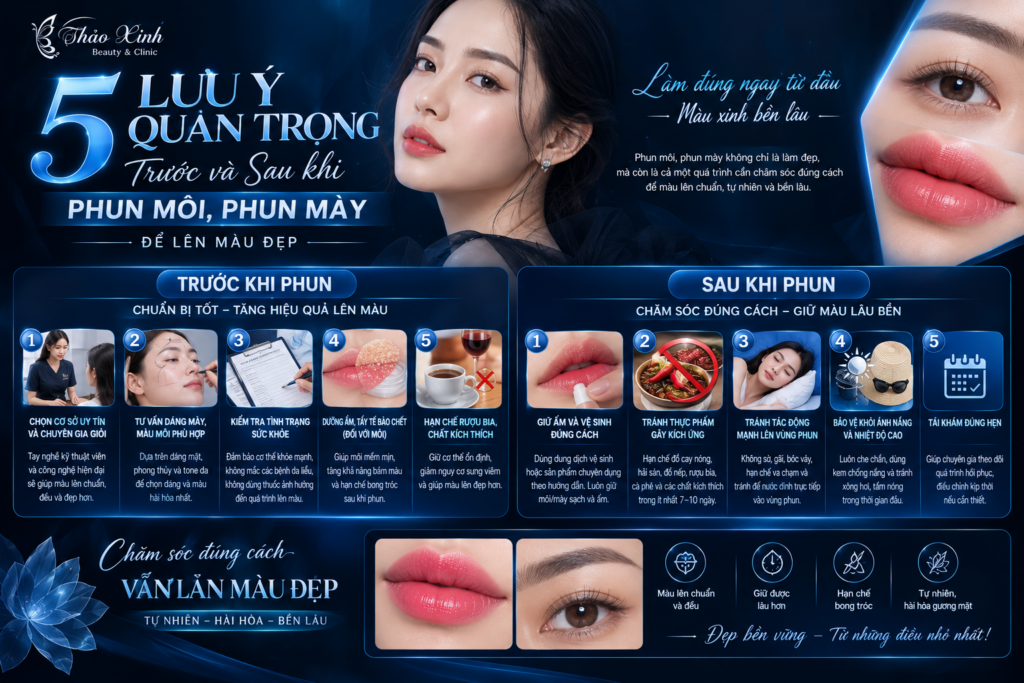 5 lưu ý quan trọng trước và sau khi phun môi, phun mày để lên màu đẹp 2
