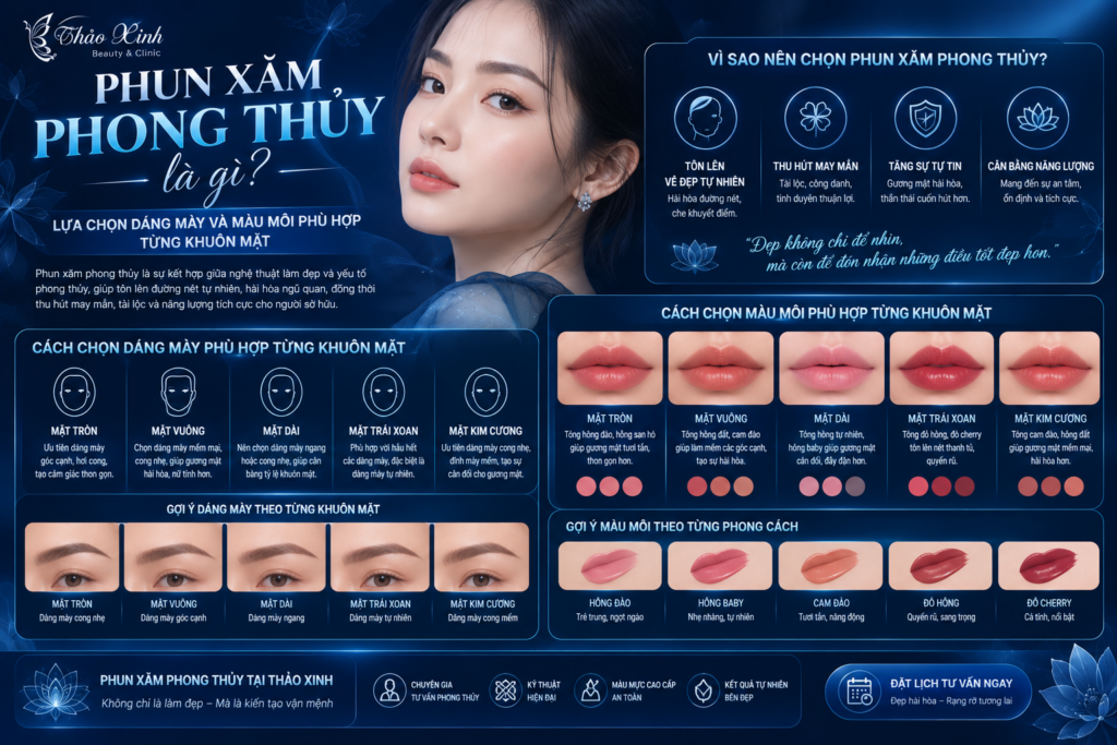 Phun xăm phong thủy là gì? Lựa chọn dáng mày và màu môi phù hợp từng khuôn mặt 2